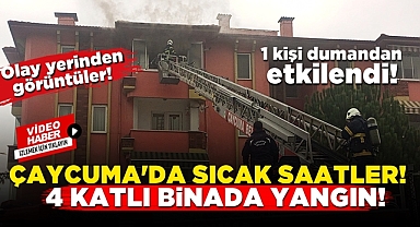 Çaycuma'da 4 katlı binada yangın! 1 kişi dumandan etkilendi!