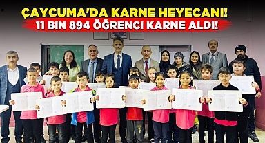 Çaycuma'da karne heyecanı! 11 bin 894 öğrenci karne aldı!