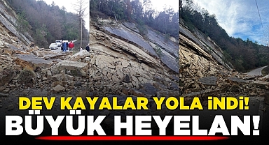 Dev kayalar yola indi! Büyük heyelan!