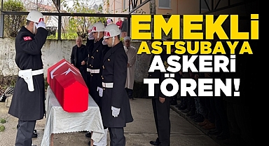 Emekli astsubaya askeri tören!