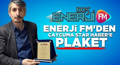 Enerji Fm'den Çaycuma Star Haber'e plaket