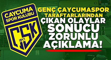Genç Çaycumaspor taraftarlarından çıkan olaylar sonucu zorunlu açıklama!