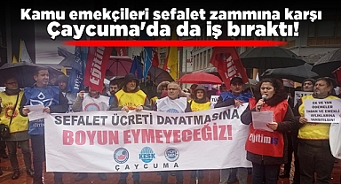 Kamu emekçileri sefalet zammına karşı Çaycuma'da da iş bıraktı