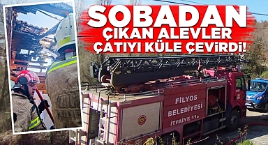 Sobadan çıkan alevler çatıyı küle çevirdi!