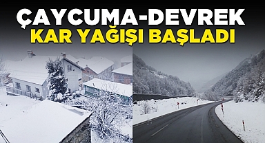 Çaycuma ve Devrek'te kar yağışı başladı!