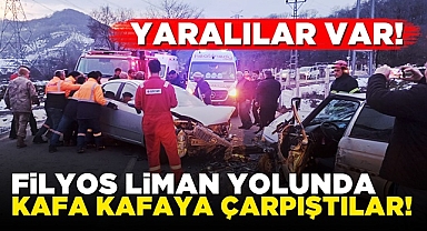 Filyos liman yolunda kafa kafaya çarpıştılar! Yaralılar var!