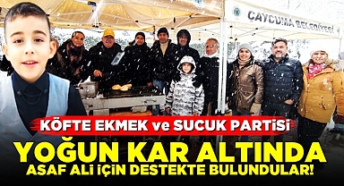 Yoğun kar altında Asaf Ali için destekte bulundular!