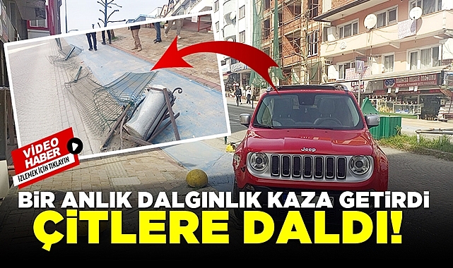 Bir anlık dalgınlık kaza getirdi! Çitlere daldı!
