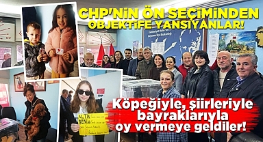 Köpeğiyle, şiirleriyle, bayraklarıyla oy vermeye geldiler!