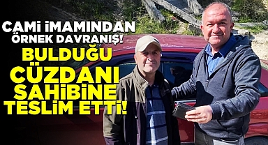 Cami imamından örnek davranış! Bulduğu cüzdanı sahibine teslim etti!