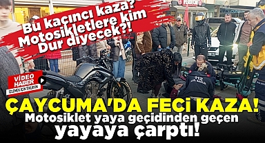 Çaycuma'da feci kaza! Motosiklet yaya geçidinden geçen yayaya çarptı!