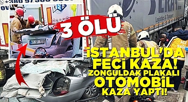 İstanbul'da feci kaza! Zonguldak plakalı otomobil kaza yaptı!