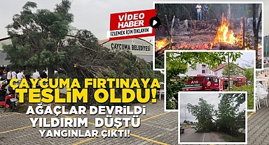 Çaycuma fırtınaya teslim oldu: Ağaçlar devrildi, yıldırım düştü, yangınlar çıktı!
