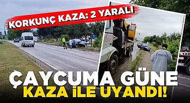 Çaycuma güne kaza ile uyandı: Korkunç kaza! 2 yaralı
