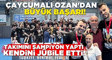 Çaycumalı Ozan'dan büyük başarı: Takımını şampiyon yaptı, kendini jübile etti!