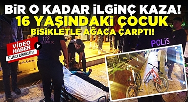 Görünmez kaza: 16 yaşındaki çocuk bisikletle ağaca çarptı! 