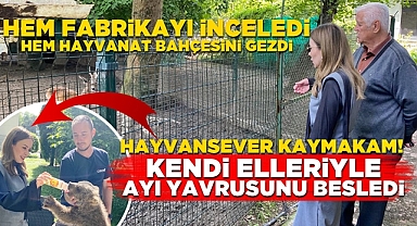 Hayvansever Kaymakam! Kendi elleriyle ayı yavrusunu besledi!