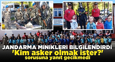 Jandarma minikleri bilgilendirdi: 'Kim asker olmak ister?' sorusuna yanıt gecikmedi