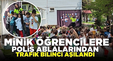 Minik öğrencilere polis ablalarından trafik bilinci aşılandı