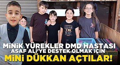 Minik yürekler DMD hastası Asaf Ali'ye destek olmak için mini dükkan açtılar!