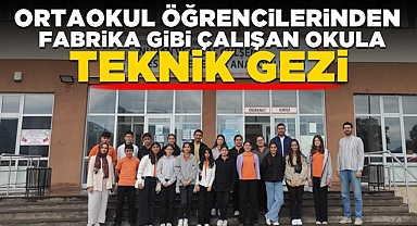 Ortaokul öğrencilerinden fabrika gibi çalışan okula teknik gezi