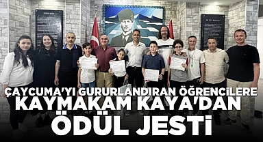 Çaycuma'yı gururlandıran öğrencilere Kaymakam Kaya'dan ödül jesti