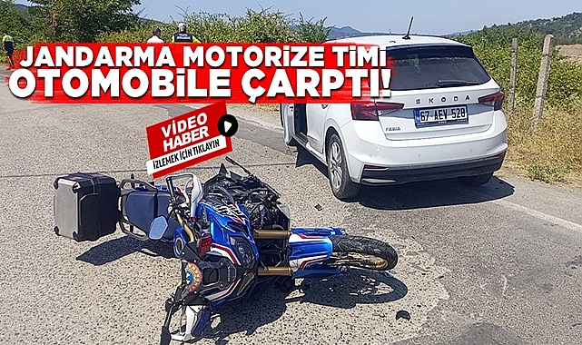 Jandarma motorize timi otomobile çarptı!