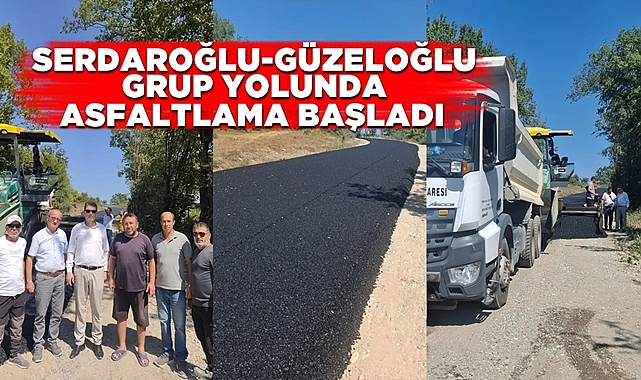 Serdaroğlu-Güzeloğlu grup yolunda asfaltlama başladı