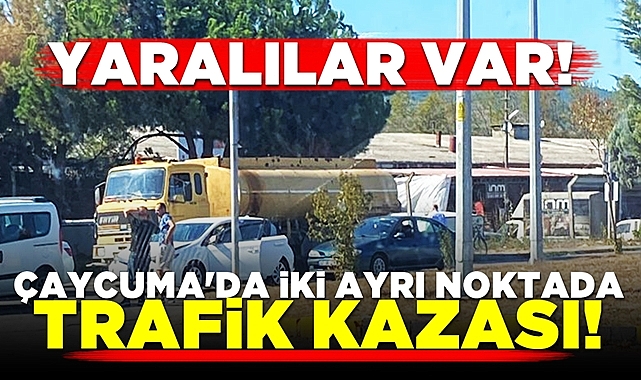 Çaycuma'da iki ayrı noktada trafik kazası! Yaralılar var!