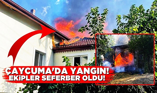 Çaycuma'da yangın! Ekipler seferber oldu!