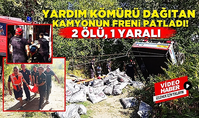 Çaycuma'da feci kaza! Yardım kömürü dağıtımı yapan kamyonun freni patladı!