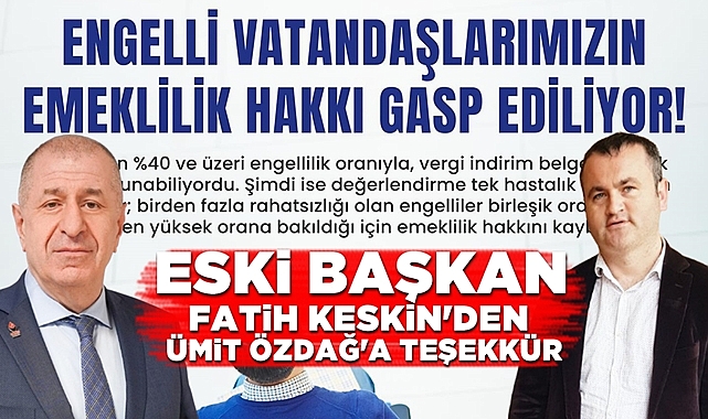 Eski başkan Fatih Keskin'den Ümit Özdağ'a teşekkür!