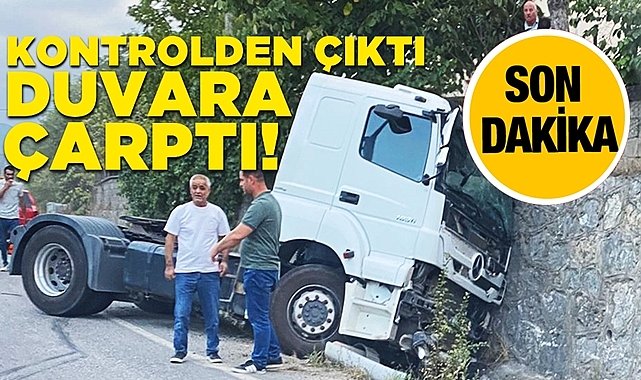 Kontrolden çıktı, duvara çarptı! Korku dolu dakikalar...