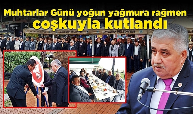 Çaycuma'da Muhtarlar Günü yoğun yağmura rağmen coşkuyla kutlandı