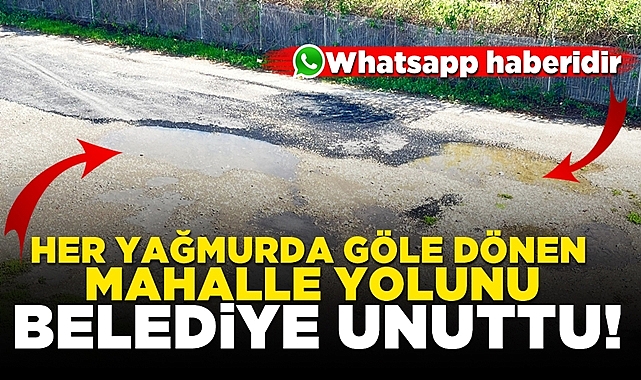 Her yağmurda göle dönen mahalle yolunu belediye unuttu!