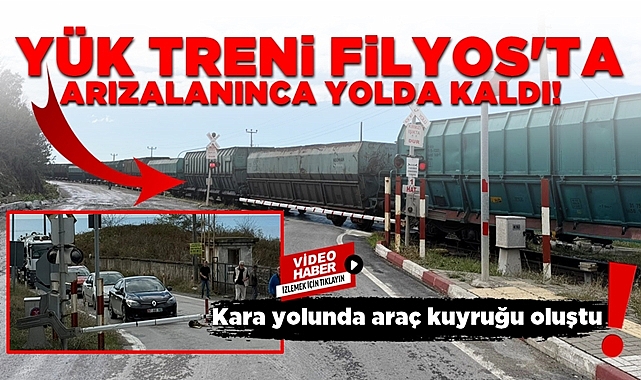 Yük treni Filyos'ta arızalanınca yolda kaldı!