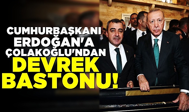 Cumhurbaşkanı Erdoğan'a Çolakoğlu'ndan Devrek bastonu!