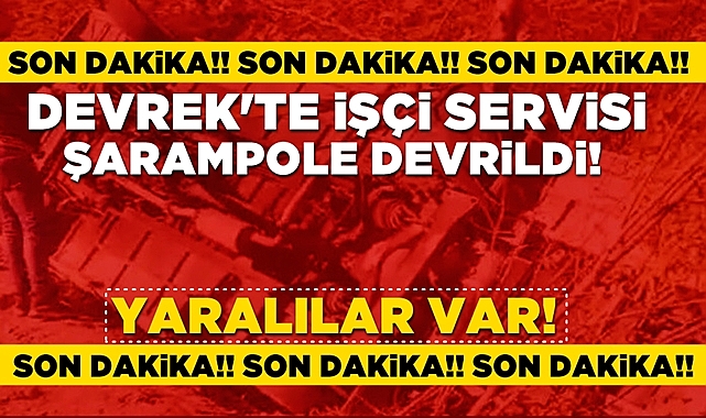 Devrek'te işçi servisi devrildi! Yaralılar var!