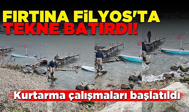 Fırtına Filyos'ta tekne batırdı! Kurtarma çalışmaları başlatıldı!