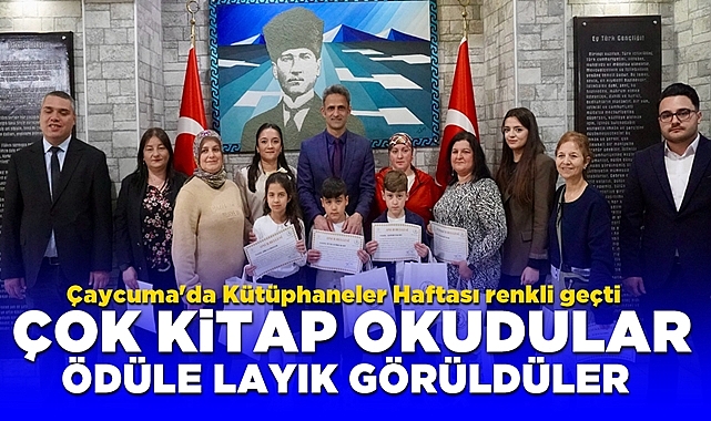 Çaycuma'da Kütüphaneler Haftası renkli geçti! Çok kitap okudular, ödüle layık görüldüler!