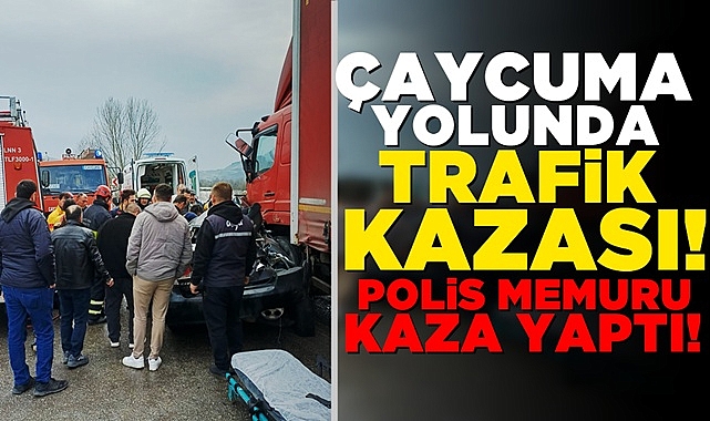 Çaycuma yolunda trafik kazası: Polis memuru kaza yaptı!