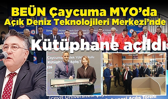 BEÜN Çaycuma MYO'da Açık Deniz Teknolojileri Merkezi'nde kütüphane açıldı