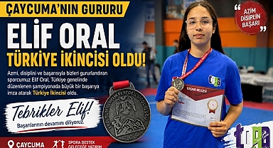 Çaycuma’nın gururu Elif Oral Türkiye ikincisi oldu!