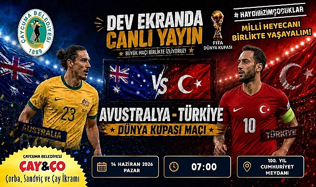 Çaycuma Belediyesi'nden milli maç için dev ekran etkinliği!
