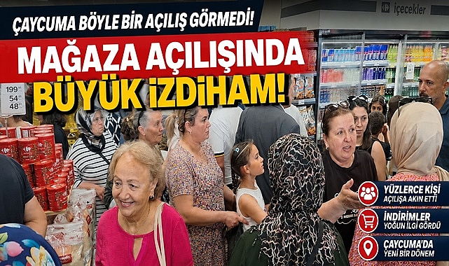 Çaycuma böyle bir açılış görmedi! Mağaza açılışında büyük izdiham!