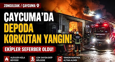Çaycuma'da depoda korkutan yangın! Ekipler seferber oldu!