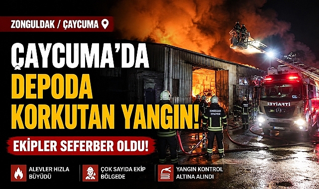 Çaycuma'da depoda korkutan yangın! Ekipler seferber oldu!