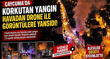 Çaycuma'da korkutan yangın havadan görüntülendi! İşte saniye saniye o anlar...