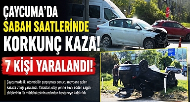 Çaycuma'da sabah saatlerinde korkunç kaza! 7 kişi yaralandı!