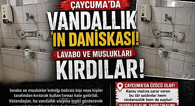 Çaycuma'da 'Vandallık'ın daniskası! Lavabo ve muslukları kırdılar!